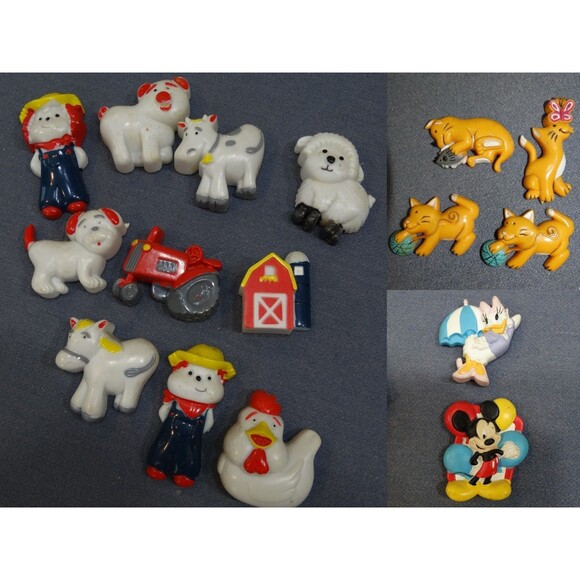 Vintage 80s 90s Mixed Fridge Magnet Lot Farm Animals Disney Retro Kitchen Decor - Picture 7 of 12